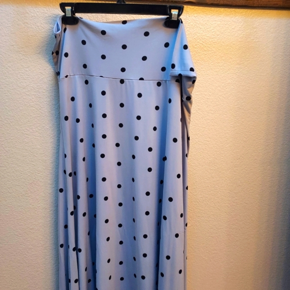 2 Lularoe Maxi skirts black and polka dot Xl and L